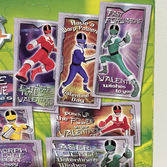 Vintage Foil Power Rangers Time Force Valentine's 30 Count Cards - New In Box - Picture 11 of 11